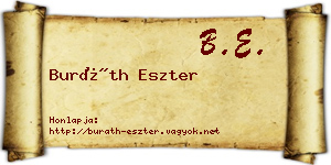 Buráth Eszter névjegykártya